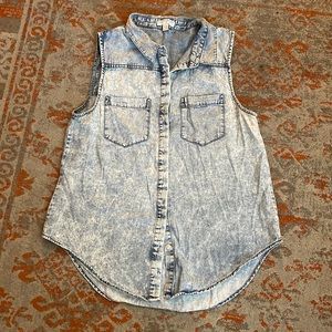Cotton On sleeveless denim shirt, size M